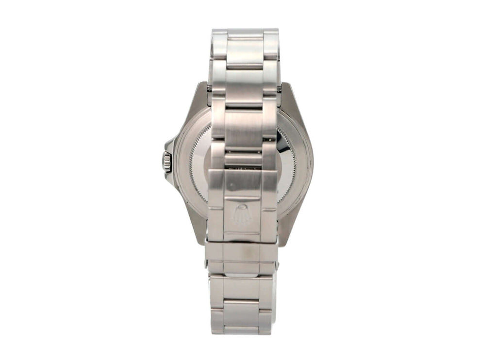 Rolex Explorer II Ref. 16570 Zifferblatt Schwarz, Edelstahlgehäuse und Oyster-Armband in Rückansicht