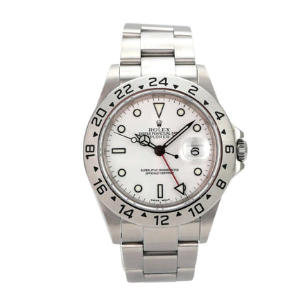 Rolex Explorer II Edelstahl Ref. 16570 Weiß mit weißem Zifferblatt und Oyster-Edelstahlarmband