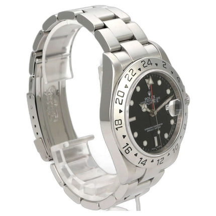 Rolex Explorer II Edelstahl 16570 Schwarz, Edelstahl-Sportuhr mit schwarzem Zifferblatt und 24h-Lünette