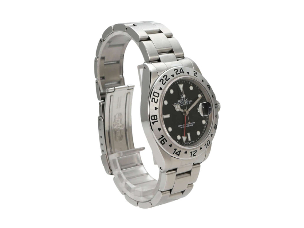 Rolex Explorer II Edelstahl 16570 Schwarz - Bild des automatischen Rolex Manufakturkalibers 3185 mit 31 Steinen.