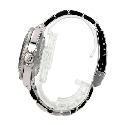 Rolex Sea-Dweller 16600 seitliche Ansicht mit Edelstahlarmband und drehbarer Lünette