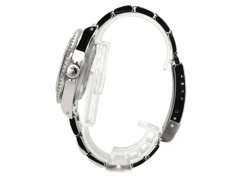 Rolex Sea-Dweller 16600 aus 2003, Edelstahlgehäuse, schwarze Lünette, Oyster-Armband, Seitenansicht