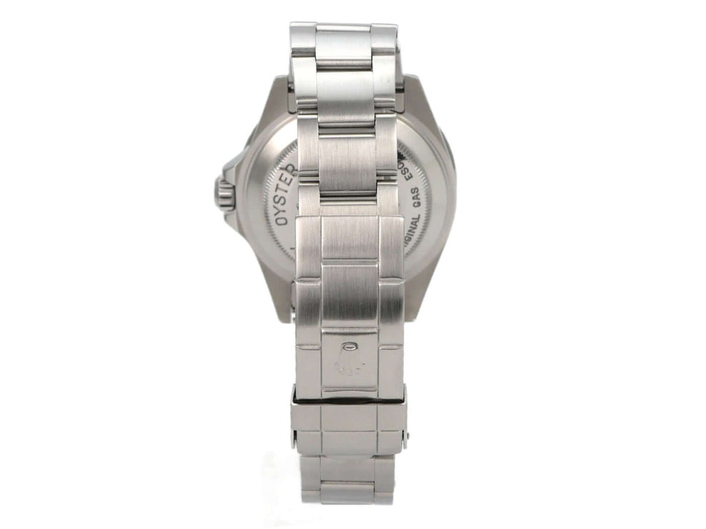 Rolex Sea-Dweller 16600 aus Edelstahl mit Oyster-Armband, Rückansicht der Taucheruhr