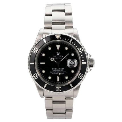 Rolex Submariner Date 16610 Edelstahl mit schwarzem Zifferblatt, Datumsanzeige und Oyster-Armband