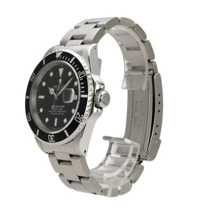 Rolex Submariner Date 16610, Edelstahlgehäuse, schwarzes Zifferblatt, drehbare Lünette, Automatikwerk