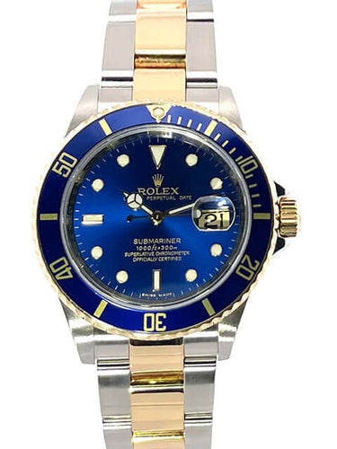 Rolex Submariner Date 16613 stainless steel gold blue from 2009