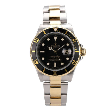 Rolex Submariner Date 16613 Edelstahl Gelbgold Schwarz, schwarze Lünette, Oyster-Armband, 40 mm