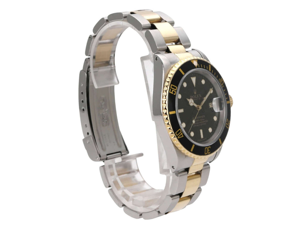 Rolex Submariner Date 16613 Edelstahl Gelbgold Schwarz, schwarze Lünette, Oyster-Armband