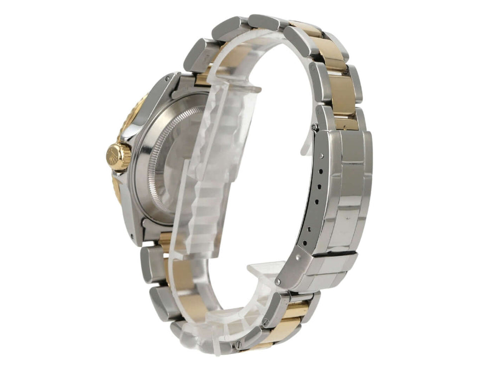 Rolex Submariner Date 16613 Edelstahl Gelbgold Schwarz, Rückansicht mit Oyster-Armband