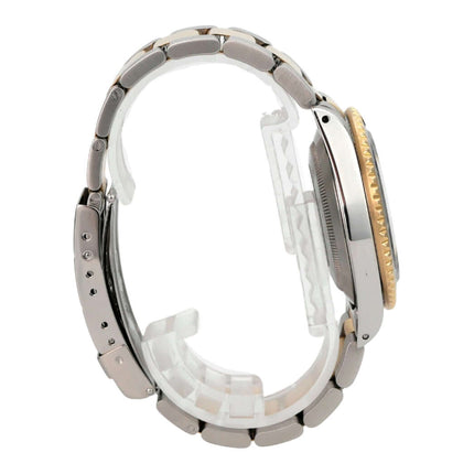 Rolex Submariner Date 16613 Edelstahl Gelbgold Schwarz seitliche Ansicht des Uhrenarmbands und Gehäuses