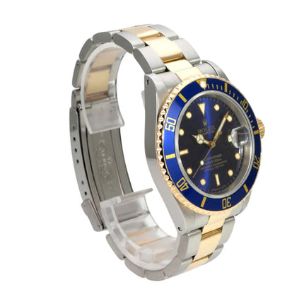 Rolex Submariner Date 16613 Edelstahl Gold Blau mit blauem Zifferblatt und goldener Lünette, 1991 Modell
