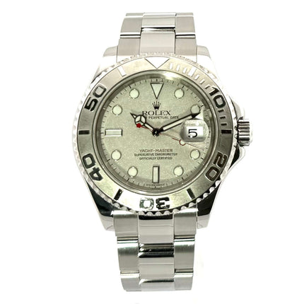 Rolex Yacht-Master 40 Edelstahl/Platin 16622 aus 2001, 40 mm Gehäuse, Platin Lünette, Oyster Edelstahl Armband, Platin Zifferblatt