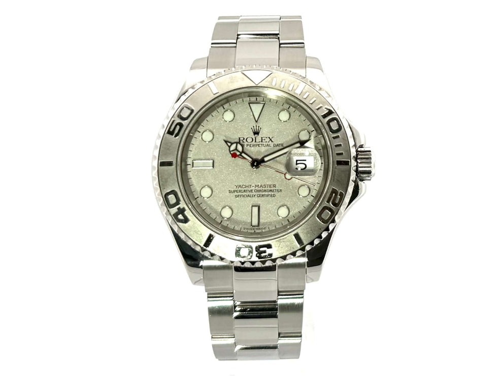 Rolex Yacht-Master 40 Edelstahl/Platin 16622 aus 2001, 40 mm Gehäuse, Platin Lünette, Oyster Edelstahl Armband, Platin Zifferblatt