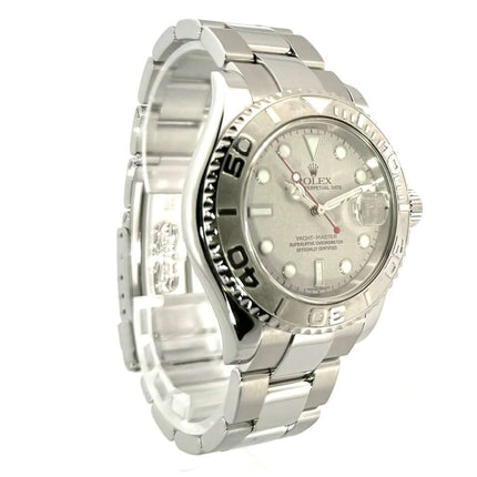 Rolex Yacht-Master 40 Edelstahl Platin Ref. 16622 von 2001, poliertes und satiniertes Edelstahlgehäuse, Platin Zifferblatt und Lünette