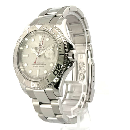 Rolex Yacht-Master 40 Edelstahl Platin 16622 mit Platin-Zifferblatt und Oyster-Armband