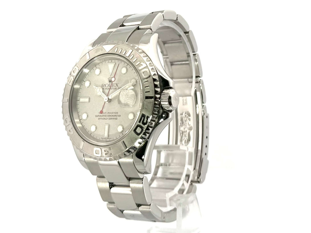 Rolex Yacht-Master 40 Edelstahl Platin 16622 mit Platin-Zifferblatt und Oyster-Armband