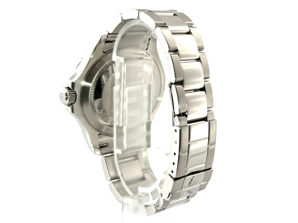 Rückseite der Rolex Yacht-Master 40 Edelstahl Platin 16622 aus 2001 mit Oyster Edelstahlarmband und Faltschließe