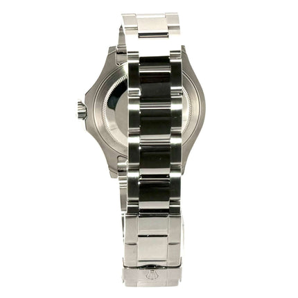 Rückansicht Rolex Yacht-Master 40 Edelstahl Platin 16622 mit poliertem und satiniertem Oyster Edelstahl Armband