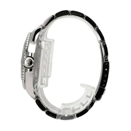 Rolex Yacht-Master 40 Edelstahl Platin 16622 seitliche Ansicht mit Oyster Armband und Platin Lünette