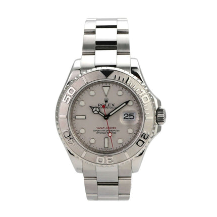 Rolex Yacht-Master 40 Edelstahl Platin 16622 mit poliertem Gehäuse und Zifferblatt aus Platin, Automatikwerk, 2010.