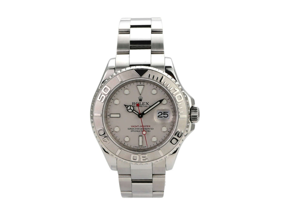 Rolex Yacht-Master 40 Edelstahl Platin 16622 mit poliertem Gehäuse und Zifferblatt aus Platin, Automatikwerk, 2010.