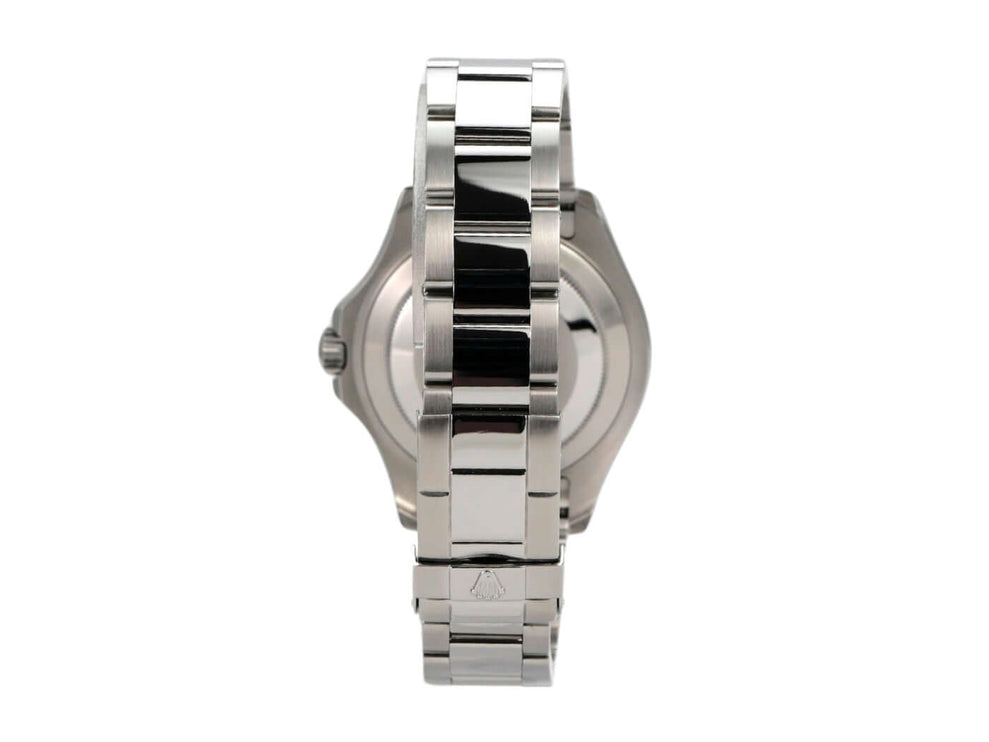Rolex Yacht-Master 40 Edelstahl Platin 16622, Detailansicht des Armbands und Gehäuses.
