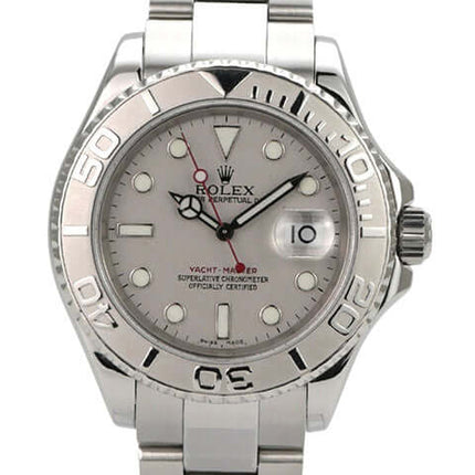 Rolex Yacht-Master 40 Edelstahl Platin 16622, Oyster-Armband, Platinlünette, silbernes Zifferblatt, Automatikuhr