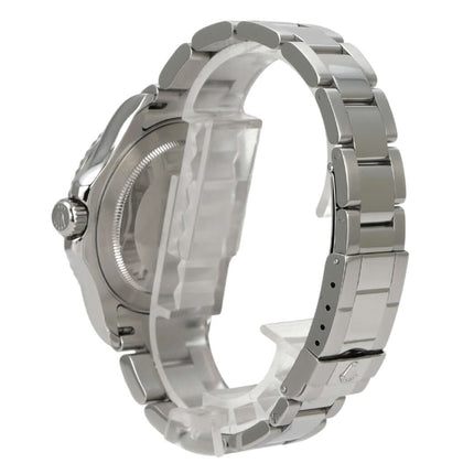 Rolex Yacht-Master 40 Edelstahl Platin 16622, Seitenansicht mit Oyster-Armband und Platinlünette
