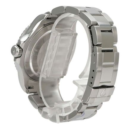 Rolex Yacht-Master 40 Edelstahl Platin 16622 mit Oyster-Armband und Platinlünette, Ansicht der Gehäuse- und Bandseite