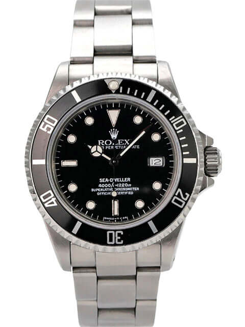 Rolex Sea-Dweller 16660 mit Edelstahlgehäuse und schwarzem Zifferblatt, präzises Automatikwerk.