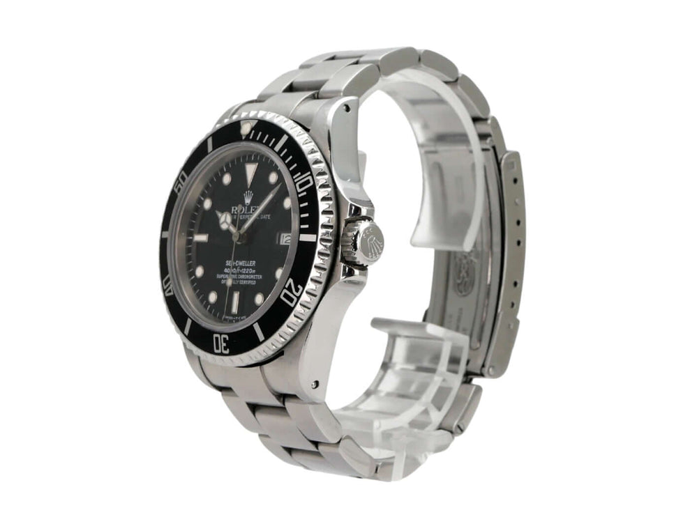 Rolex Sea-Dweller 16660 in Edelstahl, drehbare Lünette, schwarzes Zifferblatt, Automatikwerk, sehr guter Zustand.