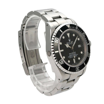 Rolex Sea-Dweller 16660 in Edelstahl mit schwarzem Zifferblatt und drehbarer Lünette