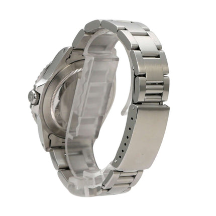 Rolex GMT-Master 16700 Uhr seitliche Ansicht mit poliertem und satiniertem Edelstahlarmband.