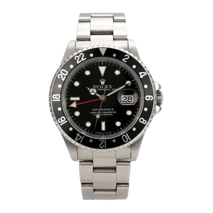 Rolex GMT-Master Ref. 16710 Edelstahl Schwarz mit schwarzem Zifferblatt und GMT-Lünette, 40 mm