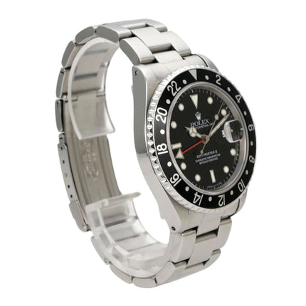 Rolex GMT-Master Ref. 16710 Edelstahl Schwarz mit schwarzem Zifferblatt und Oysterband