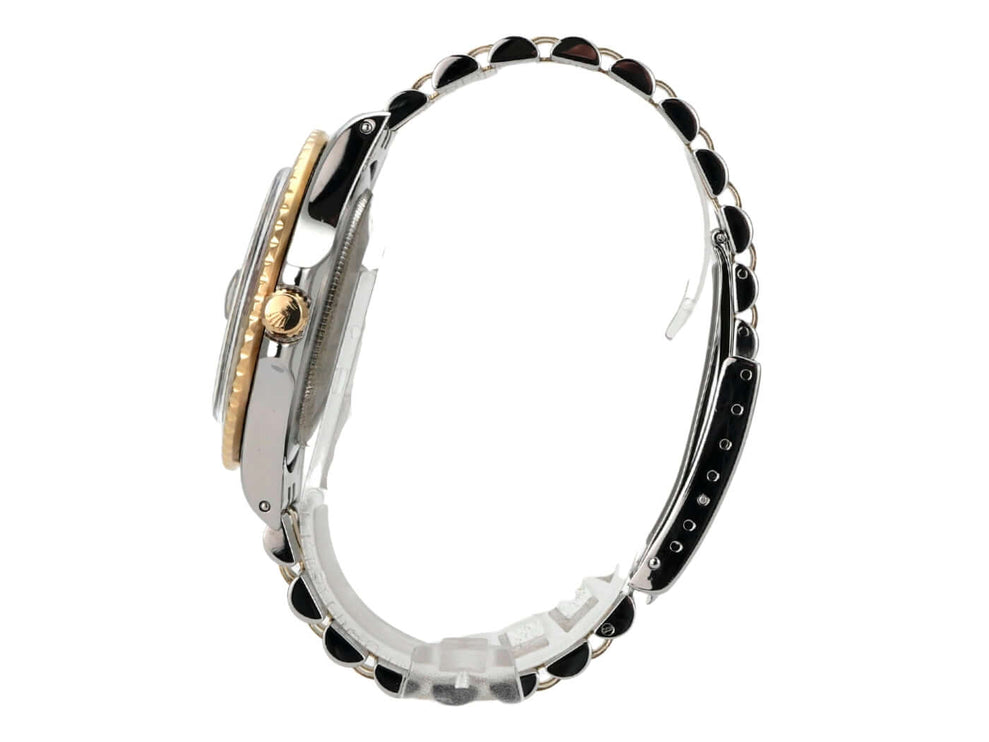 Rolex GMT-Master Ref. 1675/3 Nipple Dial seitliche Ansicht des Edelstahl- und Gelbgoldarmbands.