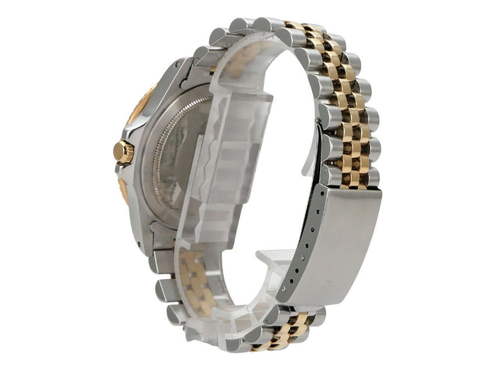 Rolex GMT-Master Ref. 1675/3 Nipple Dial Seitenansicht mit Jubilé Edelstahl / Gelbgoldband.