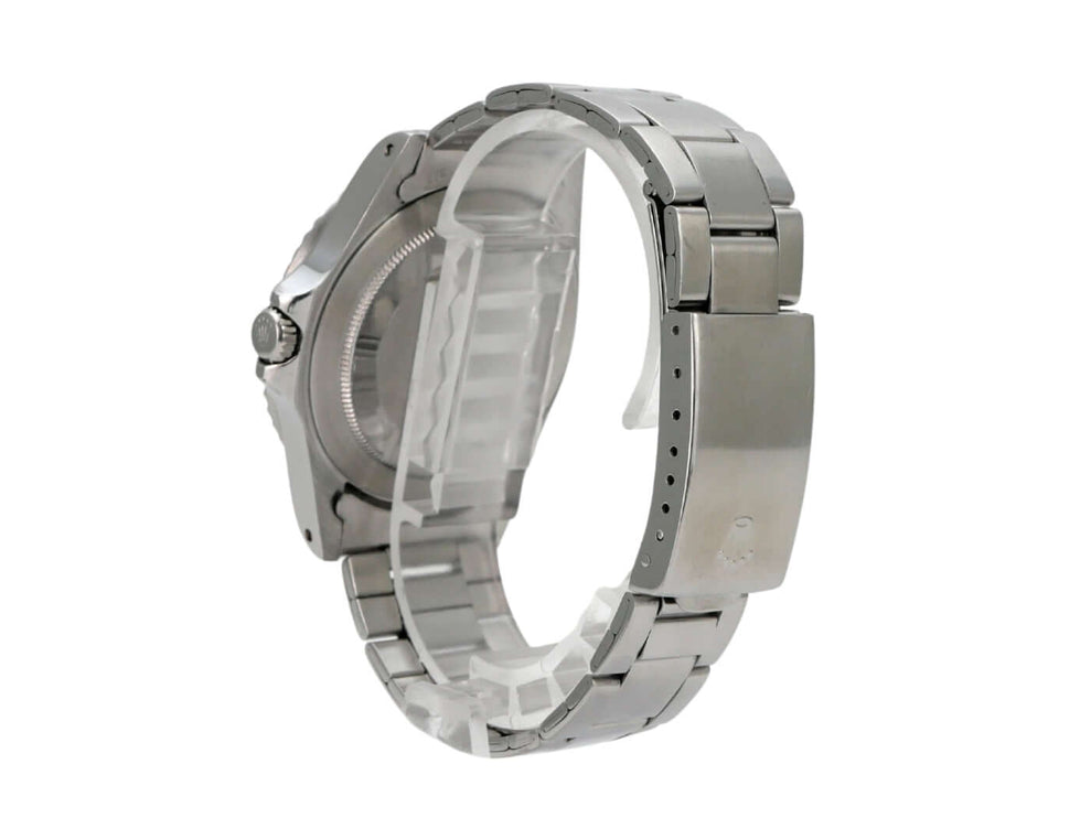 Rolex GMT Master Pepsi Ref. 1675 seitliche Ansicht des Edelstahlgehäuses und Armbands