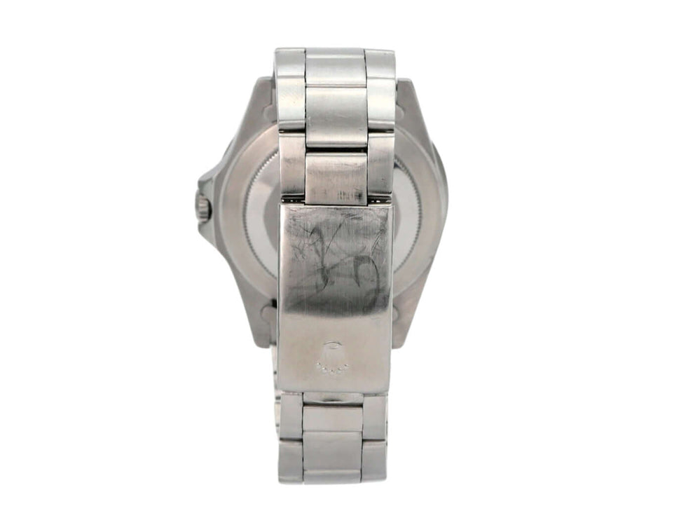 Rolex GMT Master Pepsi Ref. 1675 Rückansicht des Edelstahlarmbands und Gehäuses.