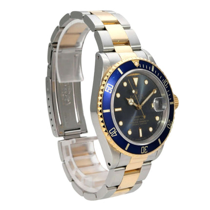 Rolex Submariner Date 16803 in Edelstahl und Gelbgold mit blauem Zifferblatt und drehbarer Lünette