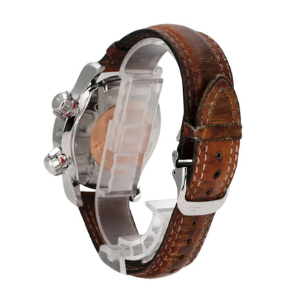 Jaeger-LeCoultre Master Compressor Geographic GMT 1718470 mit braunem Lederband und Edelstahlgehäuse