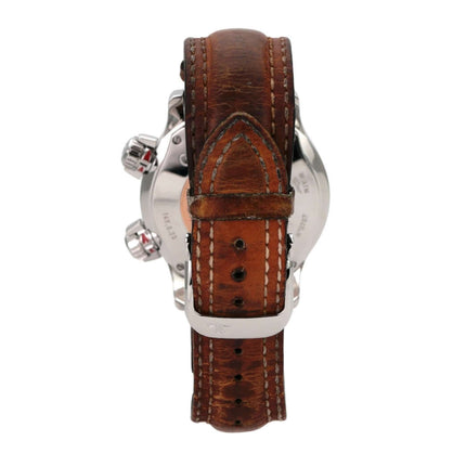 Jaeger-LeCoultre Master Compressor Geographic GMT 1718470 mit braunem Lederband und Edelstahlgehäuse