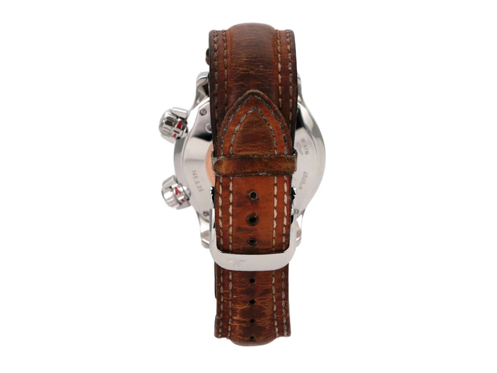 Jaeger-LeCoultre Master Compressor Geographic GMT 1718470 mit braunem Lederband und Edelstahlgehäuse