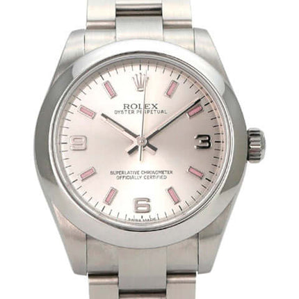 Rolex Oyster Perpetual 31 Ref. 177200 Silber mit silberfarbenem Zifferblatt und Oyster-Edelstahlarmband.