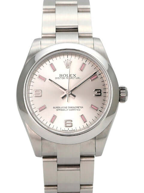 Rolex Oyster Perpetual 31 Ref. 177200 Silber mit silberfarbenem Zifferblatt und Oyster-Edelstahlarmband.
