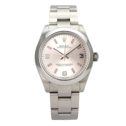 Rolex Oyster Perpetual 31 Ref. 177200 Silber mit silbernem Zifferblatt und Edelstahlarmband.