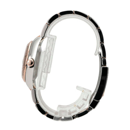 Seitenansicht der Rolex Datejust 31 Ref. 178271 mit Gehäuse aus Edelstahl und 18 kt Everose-Gold Armband.