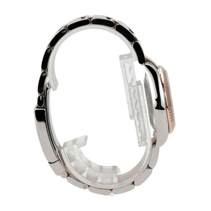 Seitenansicht der Rolex Datejust 31 Ref. 178271 mit Edelstahl- und Everose-Gold-Armband.