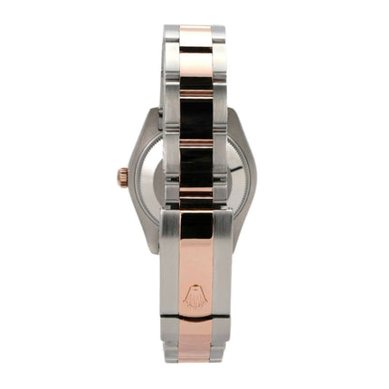 Rolex Datejust 31 Ref. 178271, seitliche Ansicht, Edelstahl und Everose-Gold Armband, automatik Uhr, elegant.