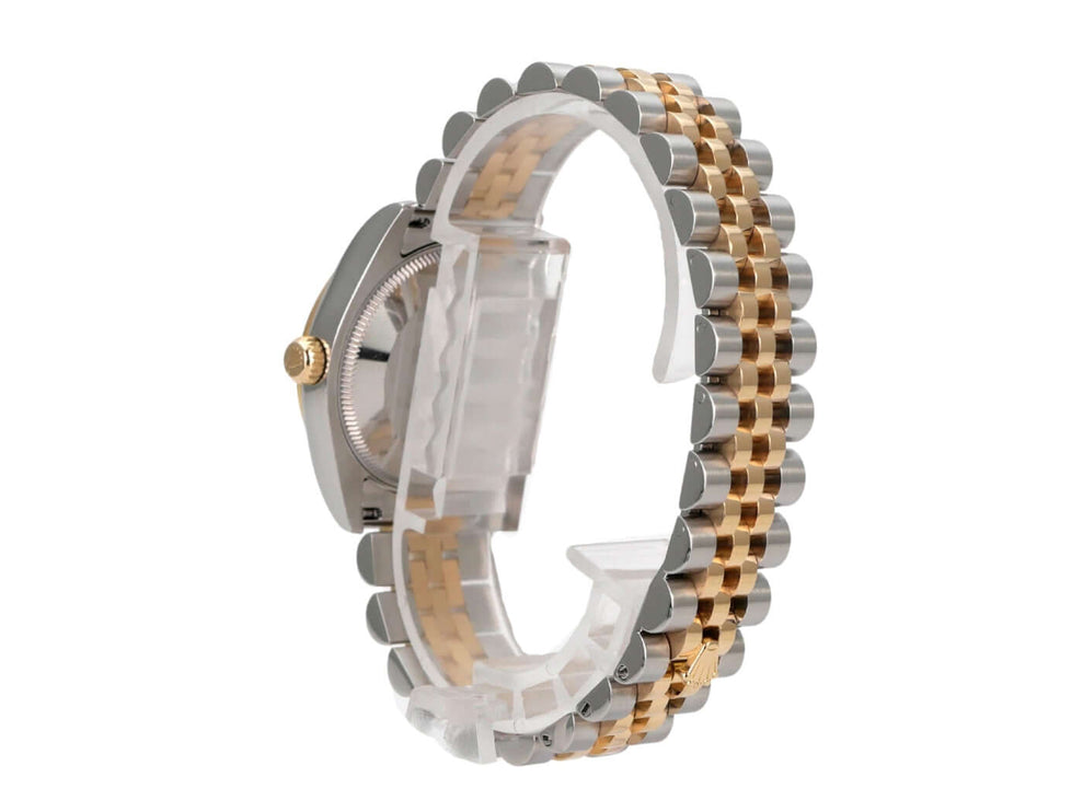 Rolex Datejust 31 Edelstahl Gelbgold 178273 Champagner Römisch Jubile-Band Ansicht des Armbands